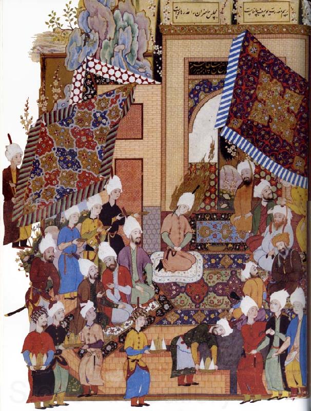 Shaykh Muhammad Joseph,Haloed in his tajalli,at his wedding feast Spain oil painting art